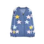 Winter Pajamas New Velvet Autumn Winter Long Sleeve Stars Printed Cardigan Elegant Comfortable Pajamas