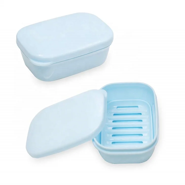 Lid Soap Box With Drain Layer Rectangle For Travel Bathroom Accessory Portable 