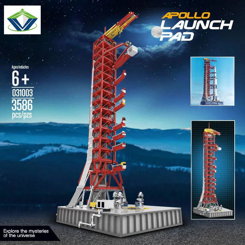 Top Fashion Apollo Rocket Launch Pad Base Model Building Block Set Educational Gift Toys Tower Space Model DIY Assembly sets