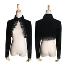 Punk Rave Y-413 Gothic Black Long Sleeve Lace Puff Cuff Elegant Women Velvet Short Coat