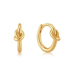 Earring Earrings New Design Gold Vermeil 925 Sterling Silver Irregular Knot Huggie Hoop Earring