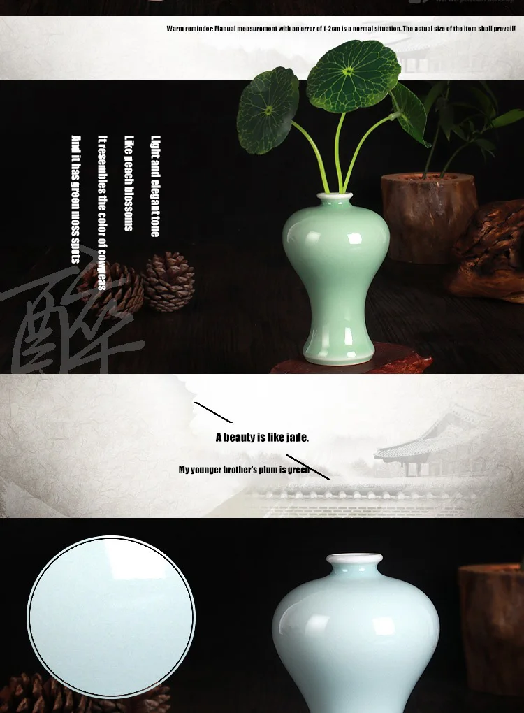 product wholesale celadon vase en cramique modern decorative ceramic porcelain bud flower mini ceramic vases for home decor719-6