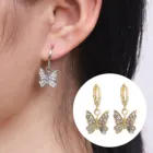 Fashion Hoop Earrings Xunbei 2021 Wholesale Price Gold Color Fashion Women Diamond Butterfly Hoop Earrings