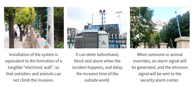 High Voltage Electric Fence Energizer Pulse Electric Fence Intrusion Alarm System High Security Wire  Fence