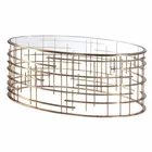 Table Bronze Round Style Home Living Room Furniture Glass Dining Stainless Steel Coffee Table Sets