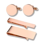 Tie Clip Custom Cufflinks Stainless Steel Box Sublimation Cuff Links Skinny Blank Women Men Cufflinks And Tie Clips