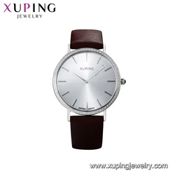 watch-5 Xuping stainless steel back fashion leather men electronic movement wrist watch