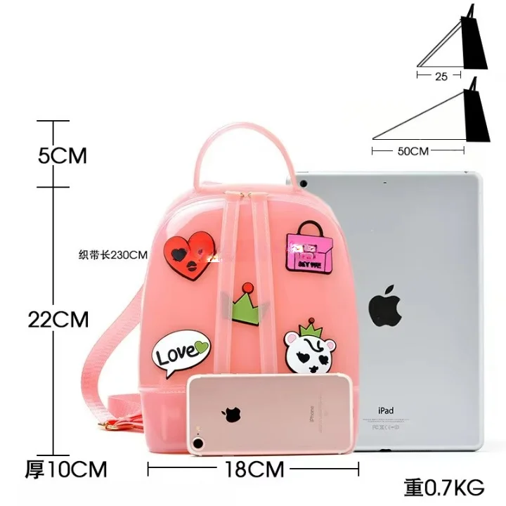 3D Cartoon Pre School Backpack Kids Waterproof PVC Jelly Softback Children Portable Lunch Bag