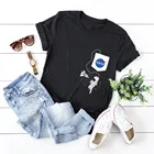 T-shirt Women Cotton Printed T-Shirt NASA Spaceman Print Short Sleeve T-Shirt