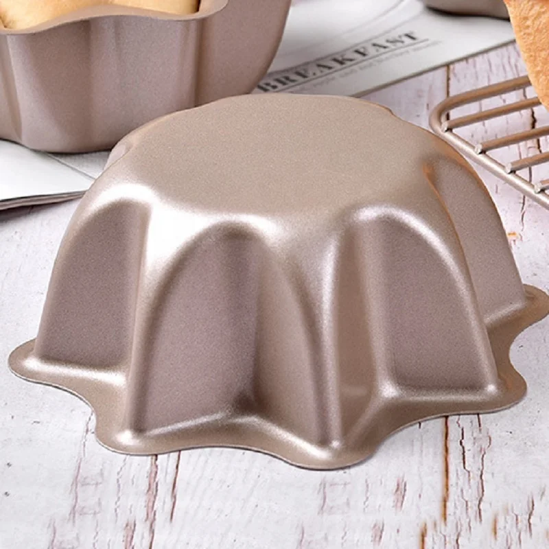 Gold carbon steel octagonal cake mold oven baking tool Eight petal flower shaped baking tray Aluminum alloy cake molds