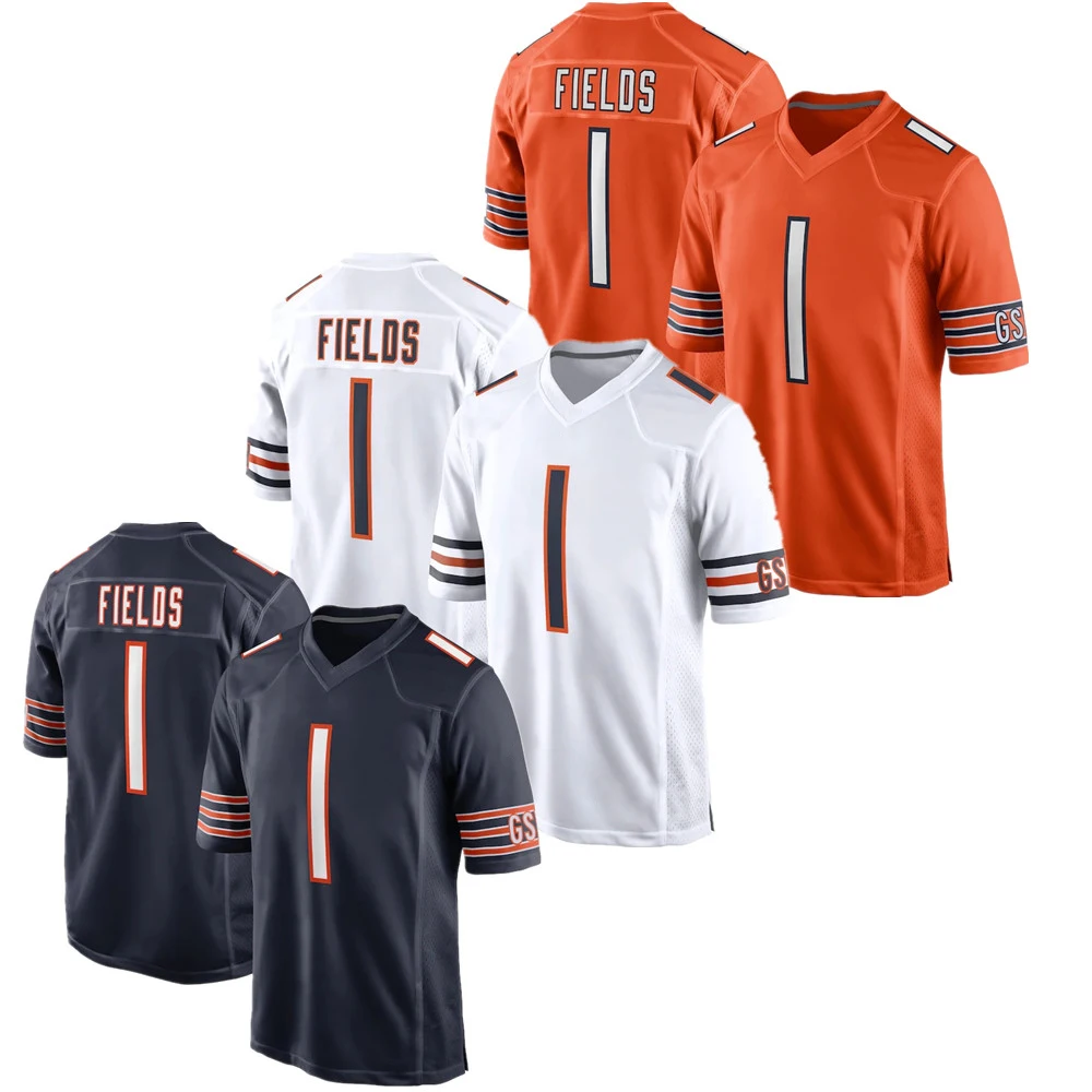 Nike Men's Chicago Bears Justin Fields #1 White Game Jersey