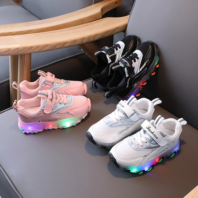 Kids footwear led light baby girl shoes boys zapatos children casual shoes 2023