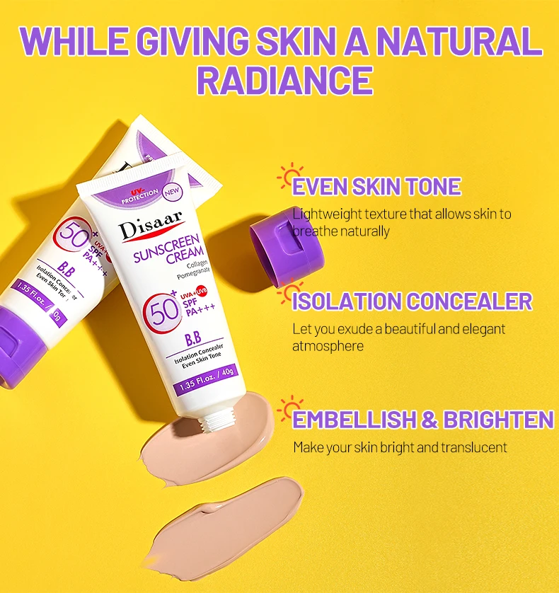 Disaar Best Spf 50 PA+++ Sunscreen Tanning Sun Protection 50 Very High Sun Protection Prevent Sun Damage in Seasiade and Outdoor