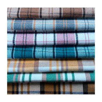 Fancy and luxury polyester check wool blended knit tweed fabric clothes tweed with large plaid for coat suit woven fabric