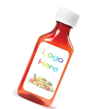 Custom Fruit Infused Syrup Container Bottle Lean Flavors Labels Graduated Liquid Medicine Bottle