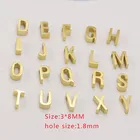 Beads Wholesale Golden Stainless Steel Single Letter Beads Charm Metallic Alphabet Beads For Jewelry Making