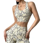 Snake Women High Stretchy Soft Snake Print Leggings And Bra Set Wholesale