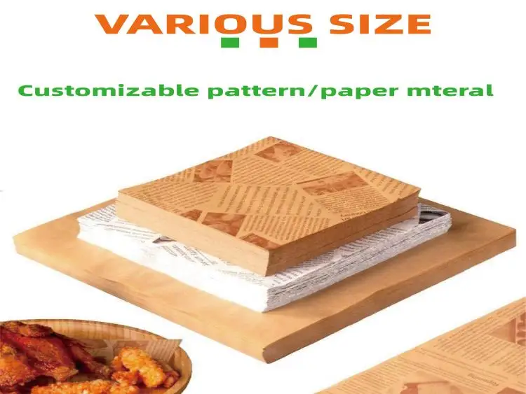 Vlastní nepromastitelné čtvercové potravinářské obalové sáčky Barevné papírové obaly na sušenky Sáček na hamburgerový croissant