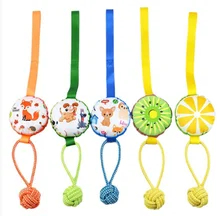 Hot Selling Durable Lightweight ETPU Dog Chew Ball Small Pet Toy Cotton Rope Dog Training Teeth Grinding Bite Resistant Rope Toy