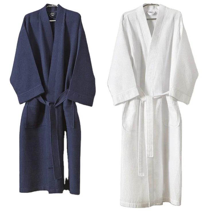 5 Star BathRobe White or custom color waffle Cotton Towel Bath Robe