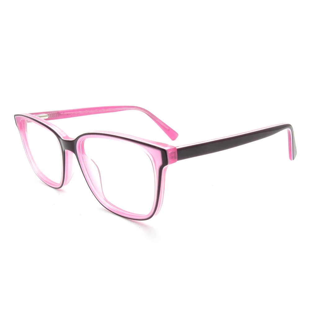 pink square acetate designer optical eye glass frames woman