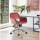 Office Chair SABRINA Velvet Fabric Home Office Chair Mid-Back Desk Chair