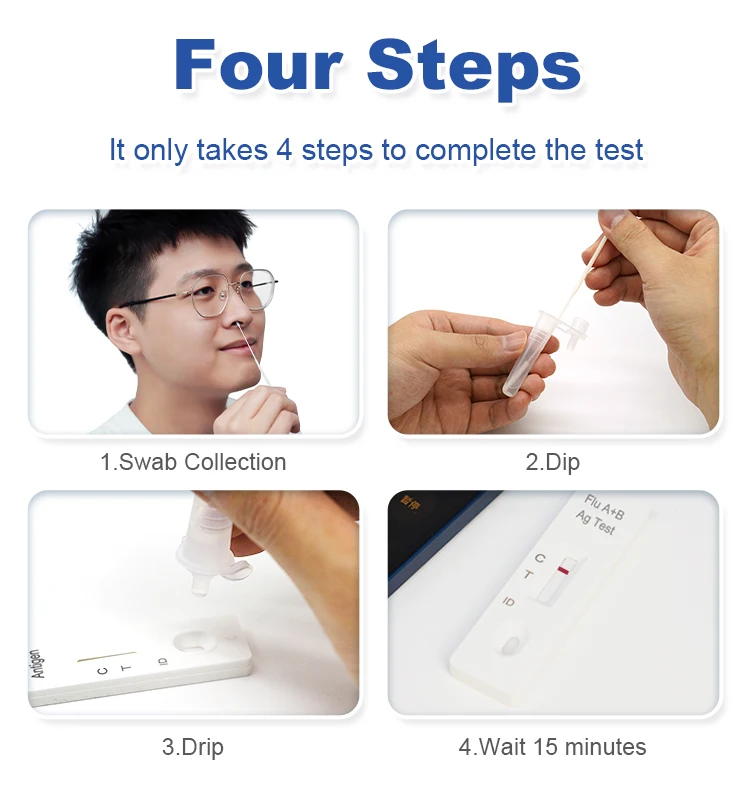 Medical Antigen Self Test Cassette Flu A B Lateral Flow Rapid