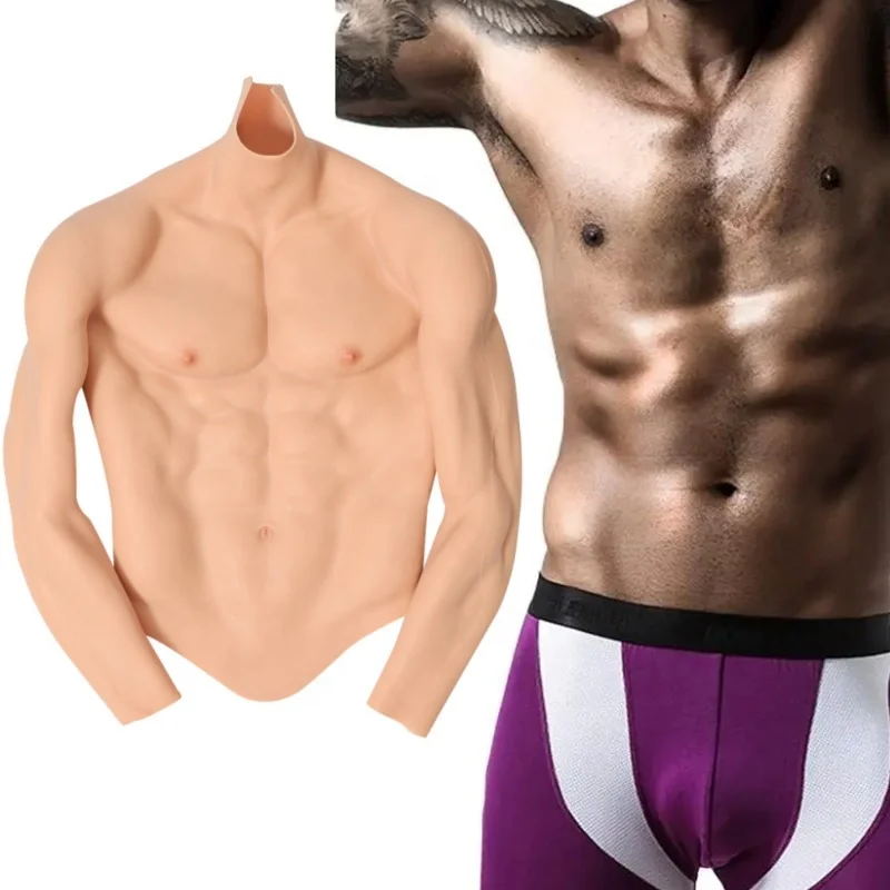 Sexy Silicone Muscle Cosplay Upgrade Fake Belly Muscle Suit With