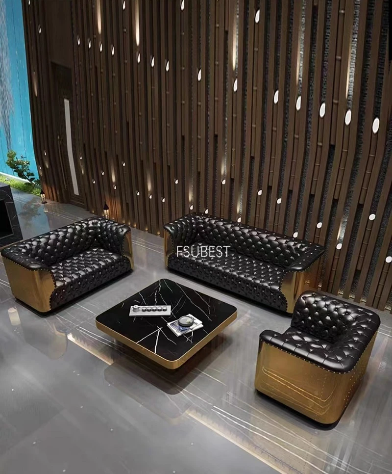 American Loft Style Aviator Genuine Buff Leather Classic Luxury Sofa