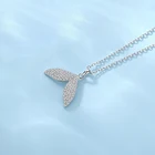 Set Diamond Ladies Luminous Pendant High Quality Exaggerated Mermaid Tail Set With Diamond Unique Design Silver Pendant