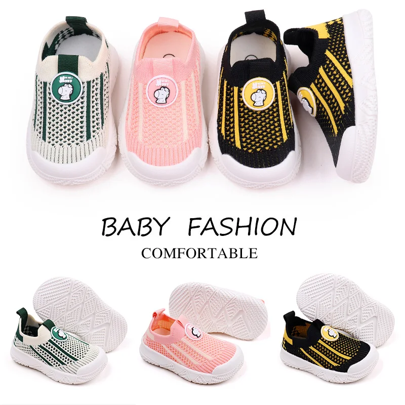 Mesh Breathable Color Matching Cartoon Baby Toddler Shoes for Girls and Boys manufacture