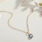 Gold-plated Turkish Devil's Eyes Necklace Blue Evil Eye Pendant Necklace For Women