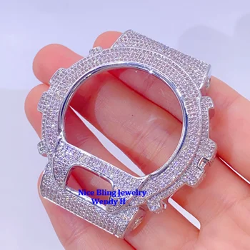 Hip Hop GShock DW6900 VVS D Color GRA Pass Diamond Tester Iced Out Watch bezel Moissanite