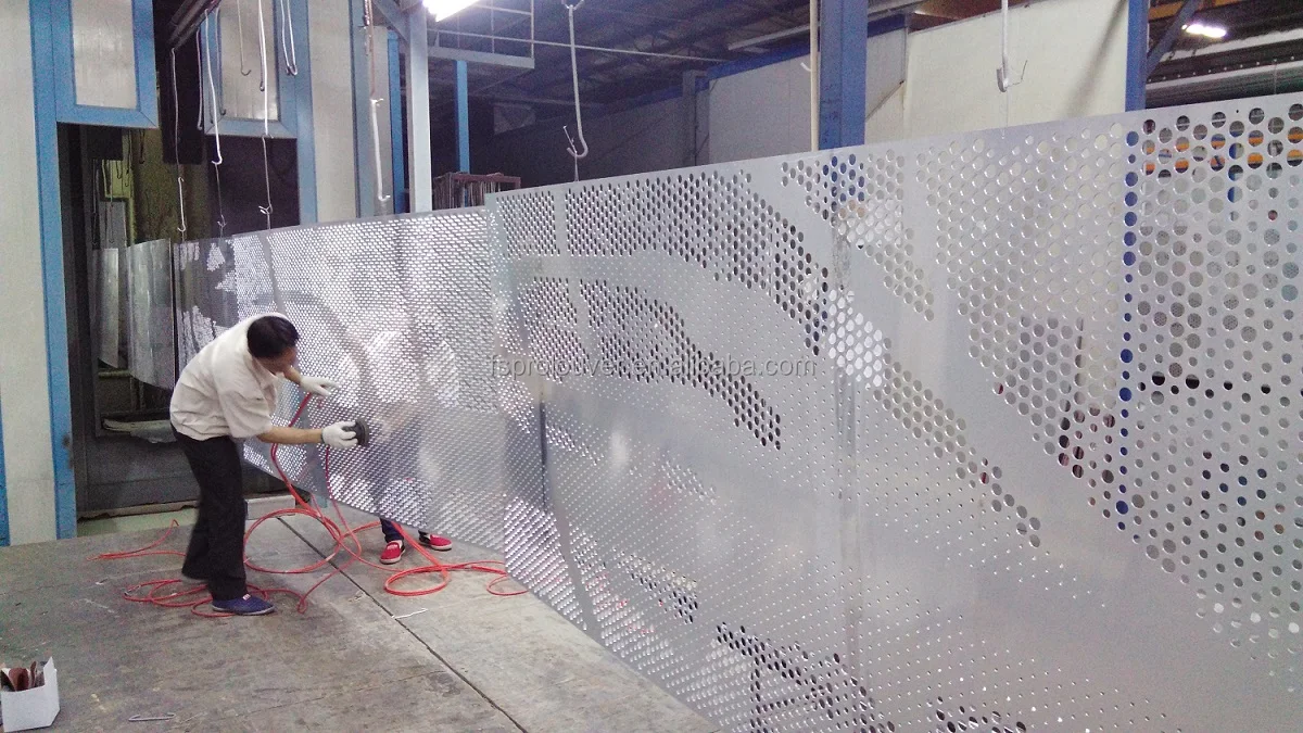 Perforated Metal Screen Aluminium Sheet Powder Coated Pearl White Decorative Screen