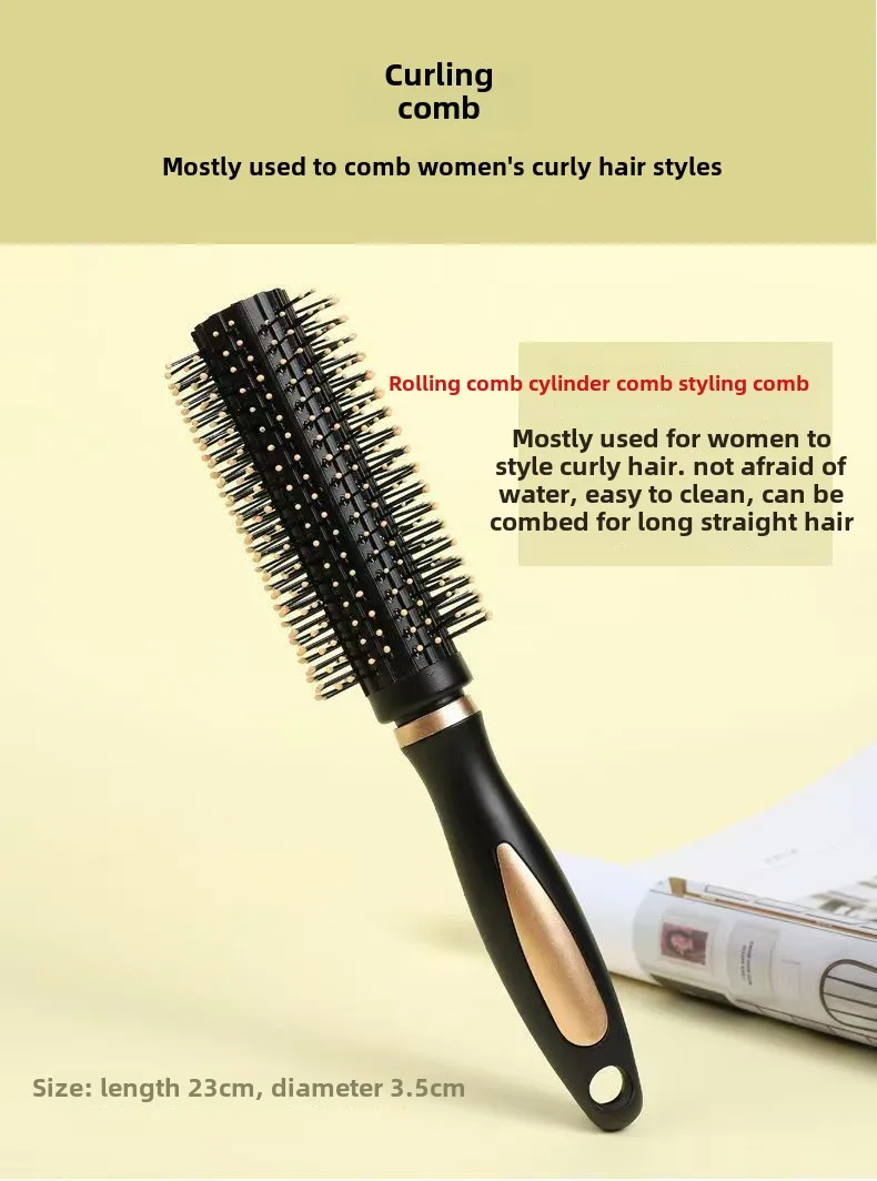 High Quality Black Ionic ABS & Nylon Hair Brush Set Air Cushion Massage Comb with Antistatic Rib for Salon Curly Hair Styling factory