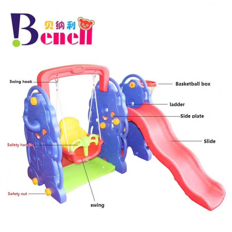 Swing Playground Equipment Indoor Small Plastic Slide For Kids
