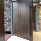 Door Modern Exterior Double Pivet Glass Black Exterior Wooden Pivot Door