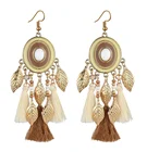 Handmade Earrings Bohemian Tassel Handmade Long Exaggerated Earrings Retro Nostalgic Female Earrings
