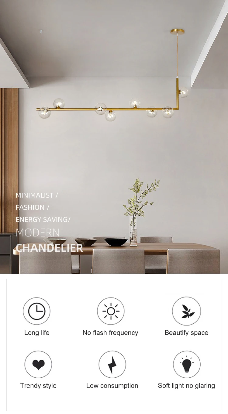 pd8811 new design indoor decoration fixtures iron glass black led pendant light-0