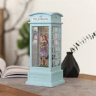 Flower New Telephone Booth Flower Fairy Design Glitter Lantern Musical Snow Globe For Christmas Souvenir