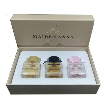 Factory wholesale floral fragrance light fragrance women's perfume three bottles gift box suit
