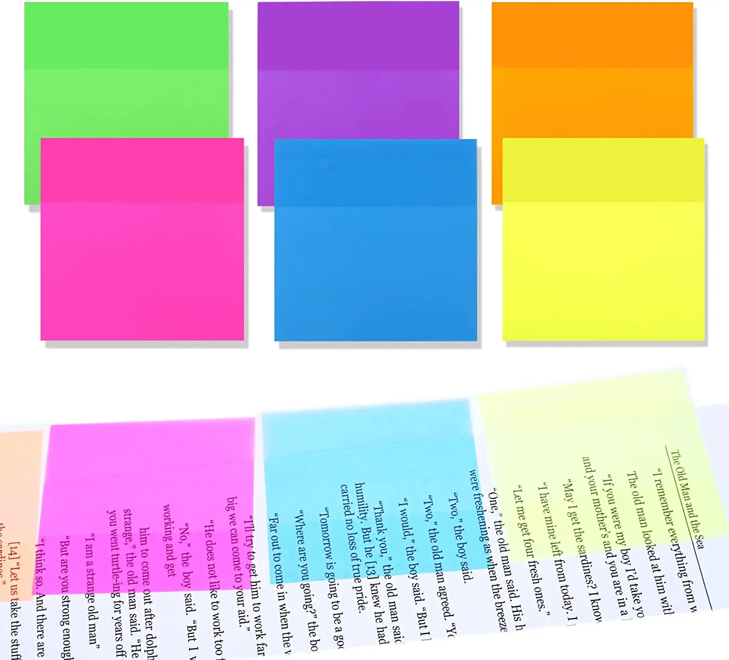 Pet Translucent Clear Transparent Sticky Notes For Book Reusable See