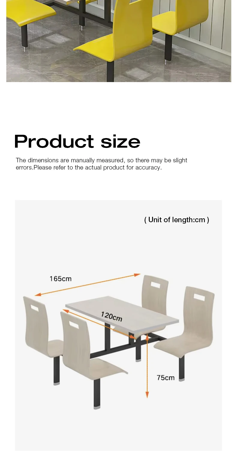 product 4 person modern canteen dining table chair set restaurant furniture panel living room hotel commercial use-10