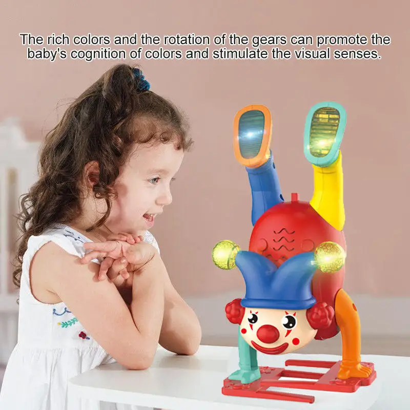 New Clown Walk Toys Kids Love Walking Electric Clown Circuss Handstand Walk People Upside Down Clowns With Light Music