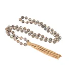 Beads Tassel Necklace High Demand Export Products Flocking Tassels 10mm Amazonite Beads Elegant Beaded Necklace