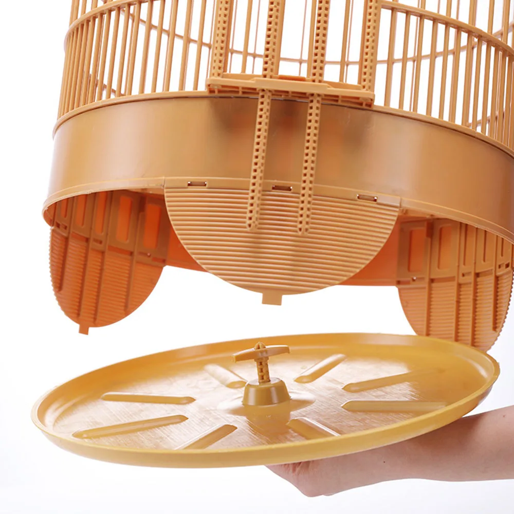 easy cleaning of plastic bird cage in brown colour