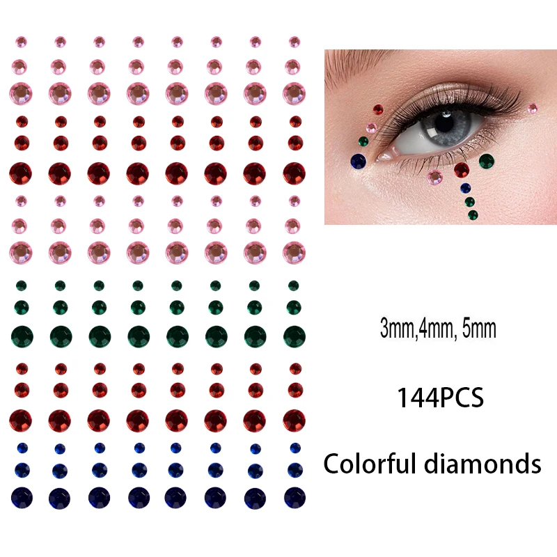 product hot 5d pearl crystal diamond resin stickers environmentally friendly gem for face nail decoration with jelly back-3