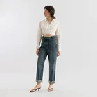 White Shirt Long Sleeve Wholesale 2022 White Shirt Sexy Cotton Long Sleeve V Neck Crop Top Bandage Blouse For Women