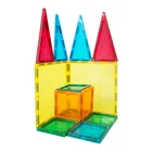 Building Block For Kids Christmas Gift 32 Piece Clear Color Magnetic Building Blocks 3D Magnetic Building Tiles For Kids