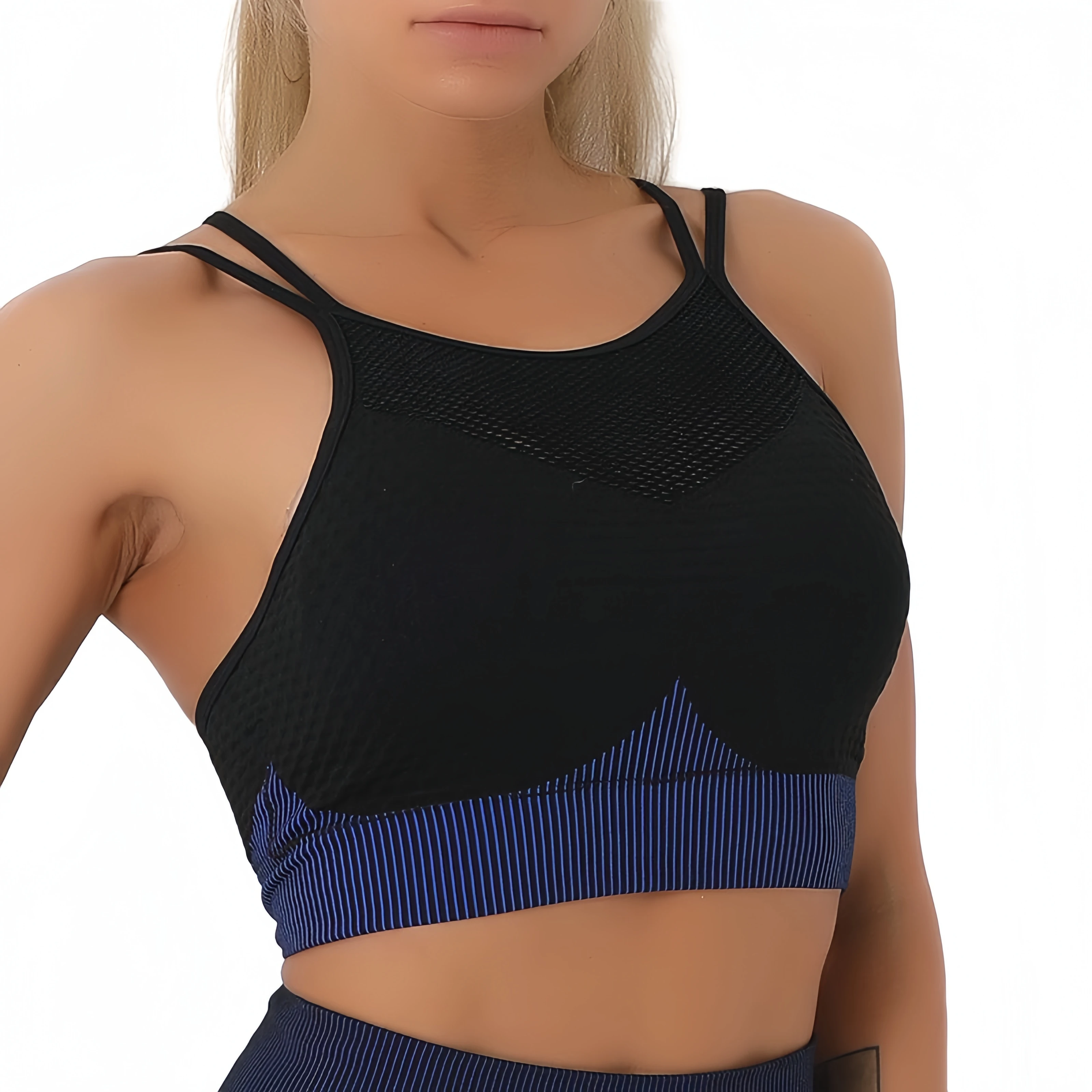 lulu Sexy breathable quick drying shockproof mesh Yoga bra Sports underwear women's fitness yoga wear beautiful back